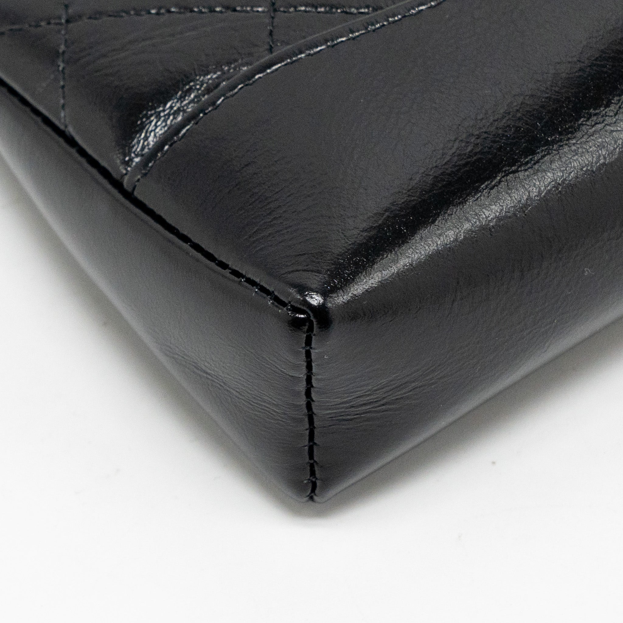 CHANEL 24C MINI 31 CLUTCH WITH CHAIN SHINY CALFSKIN BLACK LGHW (MICROCHIP)