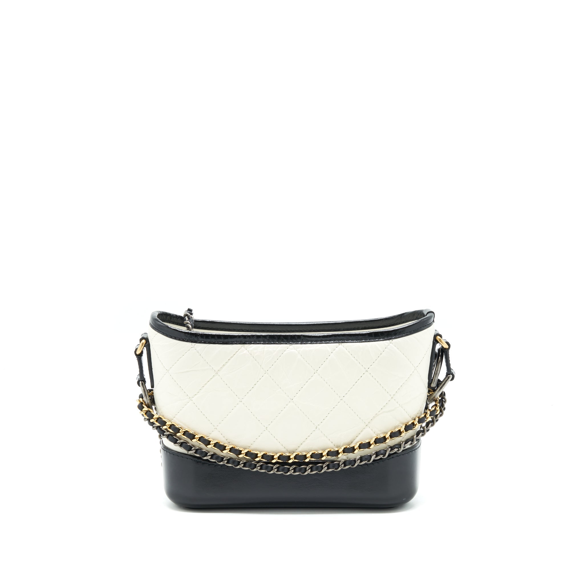 CHANEL SMALL GABRIELLE HOBO BAG WHITE/BLACK