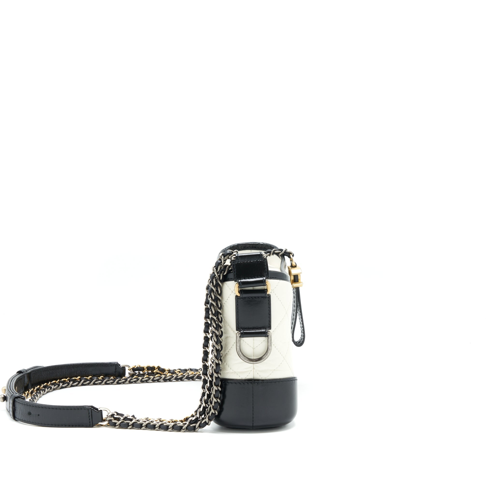 CHANEL SMALL GABRIELLE HOBO BAG WHITE/BLACK