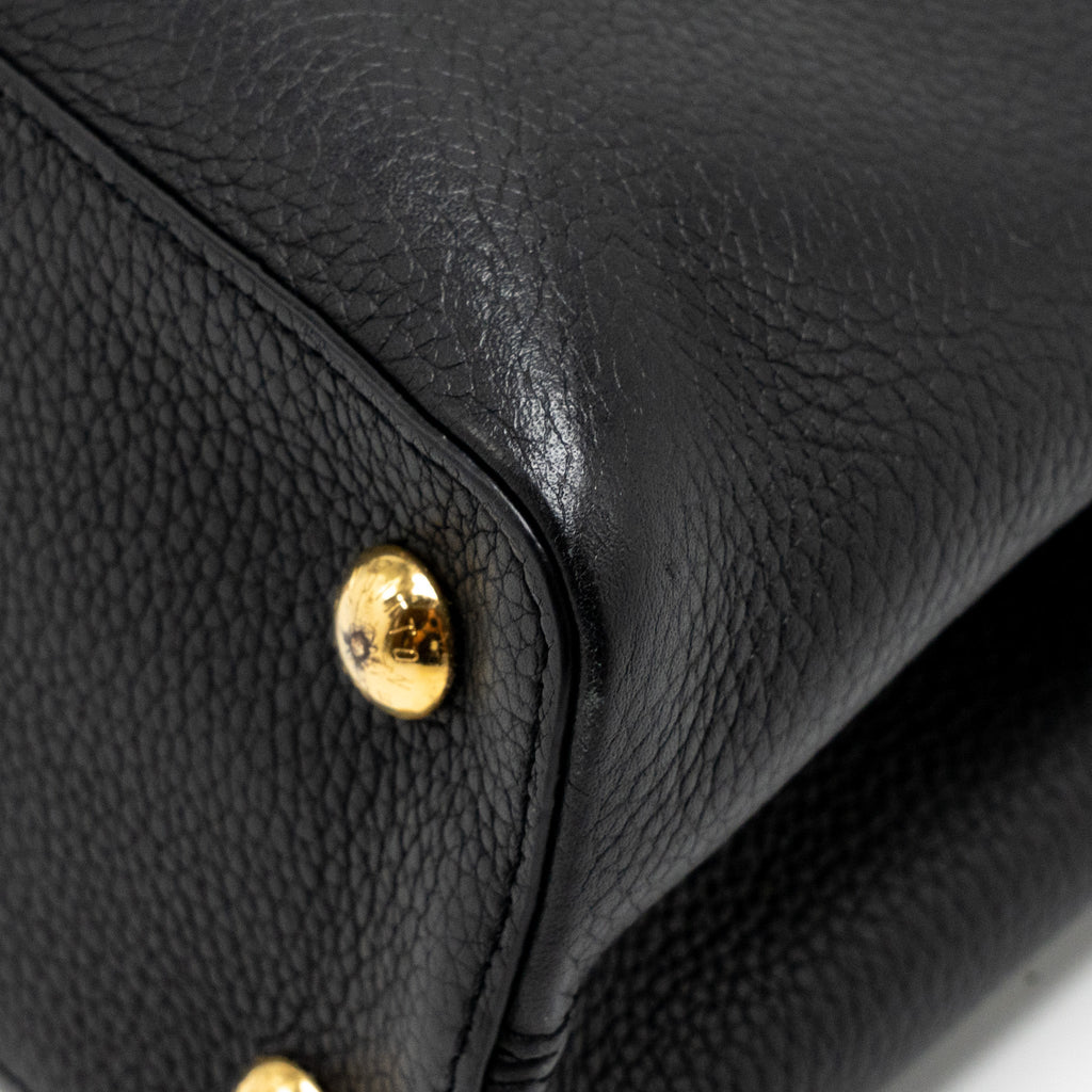 LOUIS VUITTON CAPUCINES MM CALFSKIN BLACK GHW