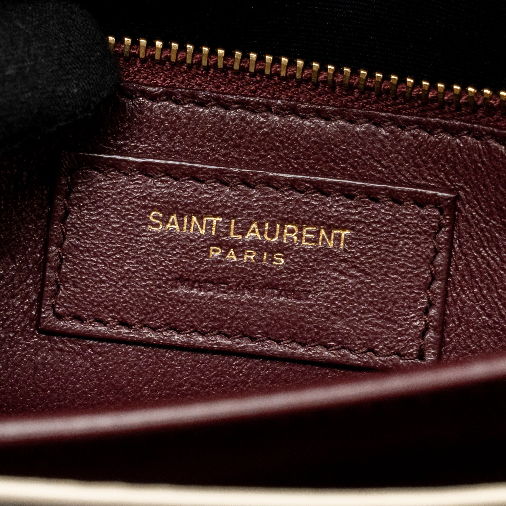 SAINT LAURENT/YSL CASSANDRA CHAIN WALLET GRAINED CALFSKIN CREAMY WHITE GHW