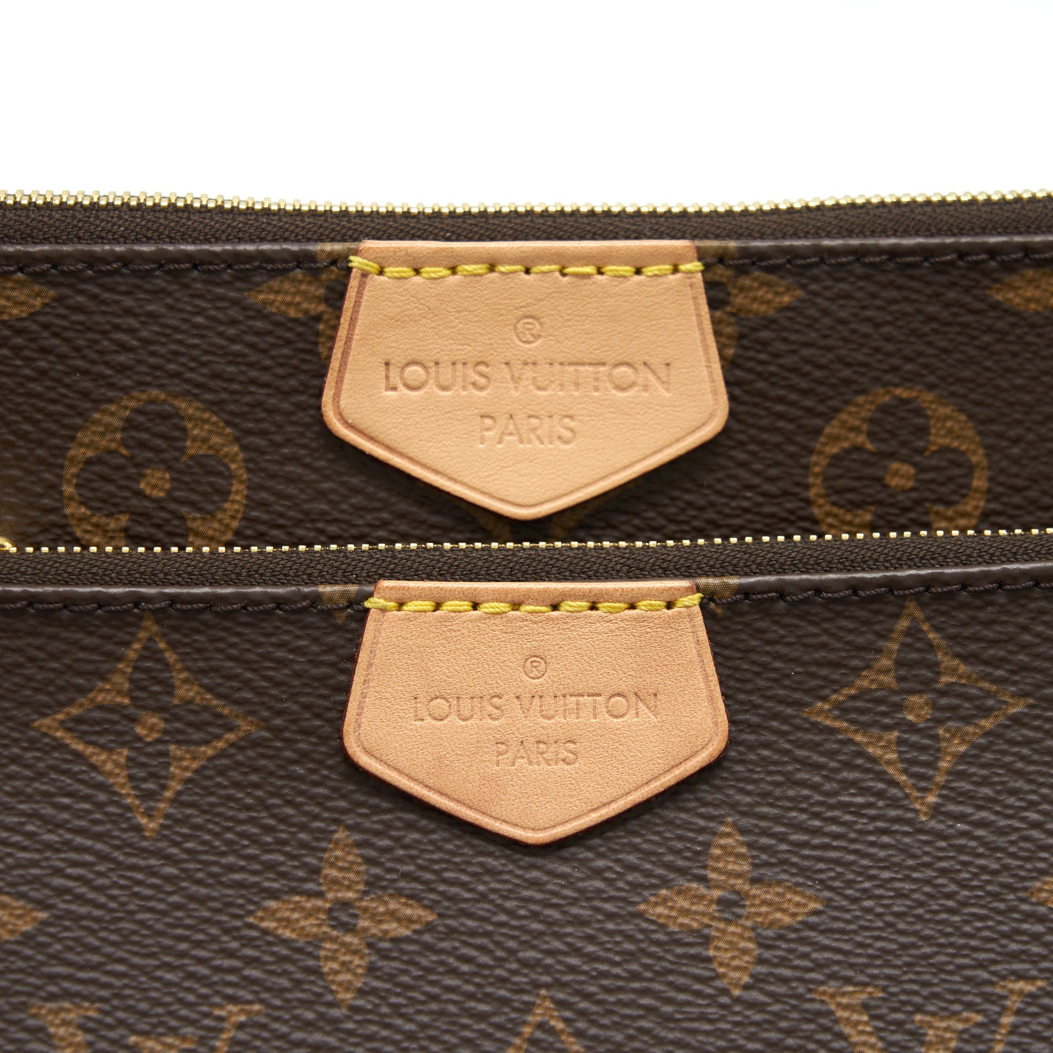 LOUIS VUITTON MULTI POCHETTE KAHKI STRAP MONOGRAM GHW
