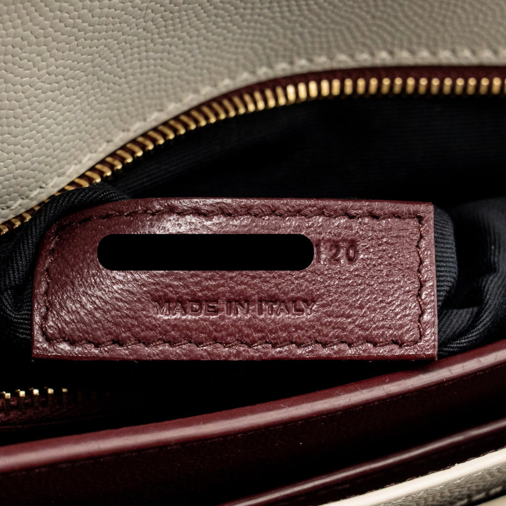 SAINT LAURENT/YSL CASSANDRA CHAIN WALLET GRAINED CALFSKIN CREAMY WHITE GHW