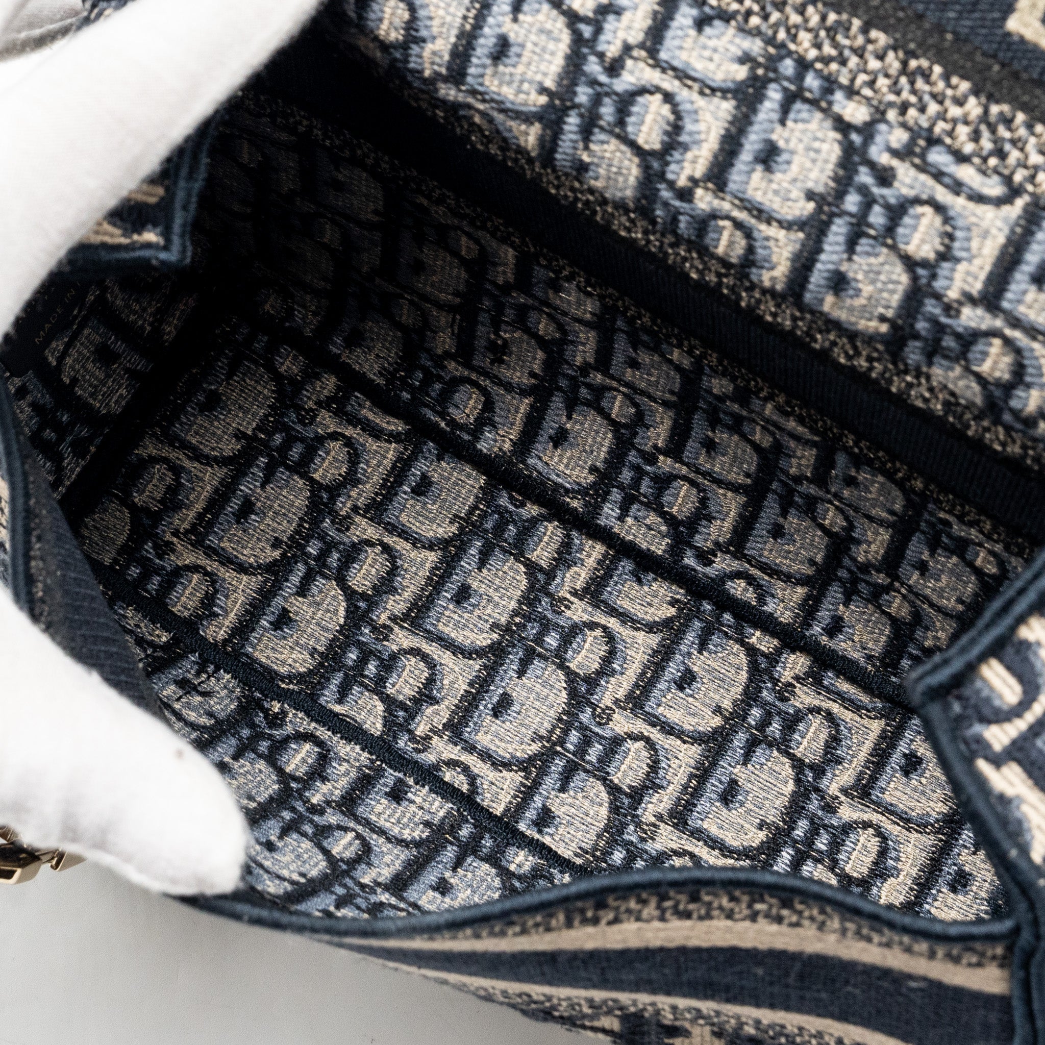 DIOR SMALL DIORCAMP BAG DIOR OBLIQUE EMBROIDERY CANVAS BLUE LGHW