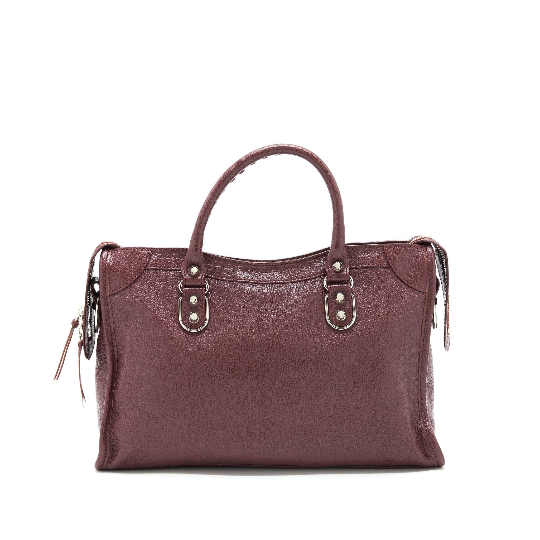 BALENCIAGA SMALL CITY EDGE BURGUNDY SHW