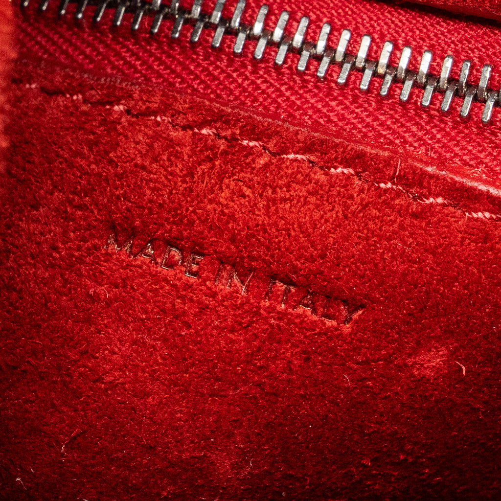 CELINE SANGLE SMALL BUCKET BAG GRAINED CALFSKIN RED SHW