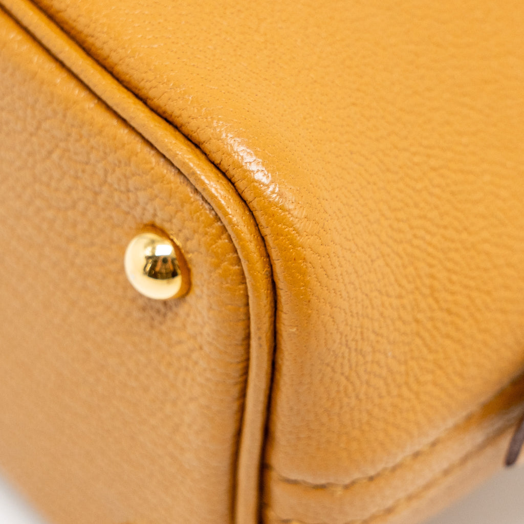 HERMES MINI BOLIDE CHÈVRE MYSORE CARAMEL MULTICOLOUR STRAP GHW