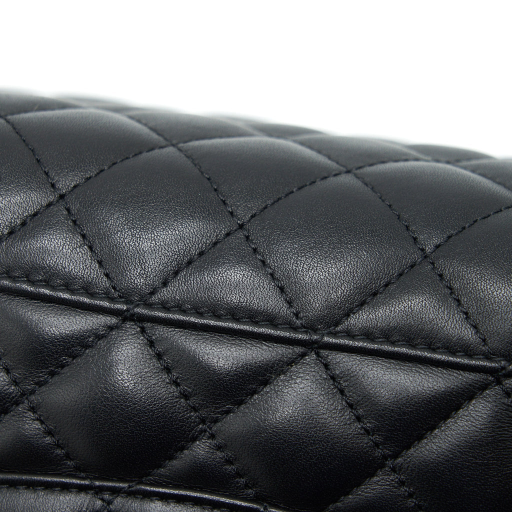 CHANEL QUILTED BACKPACK CALFSKIN BLACK GHW