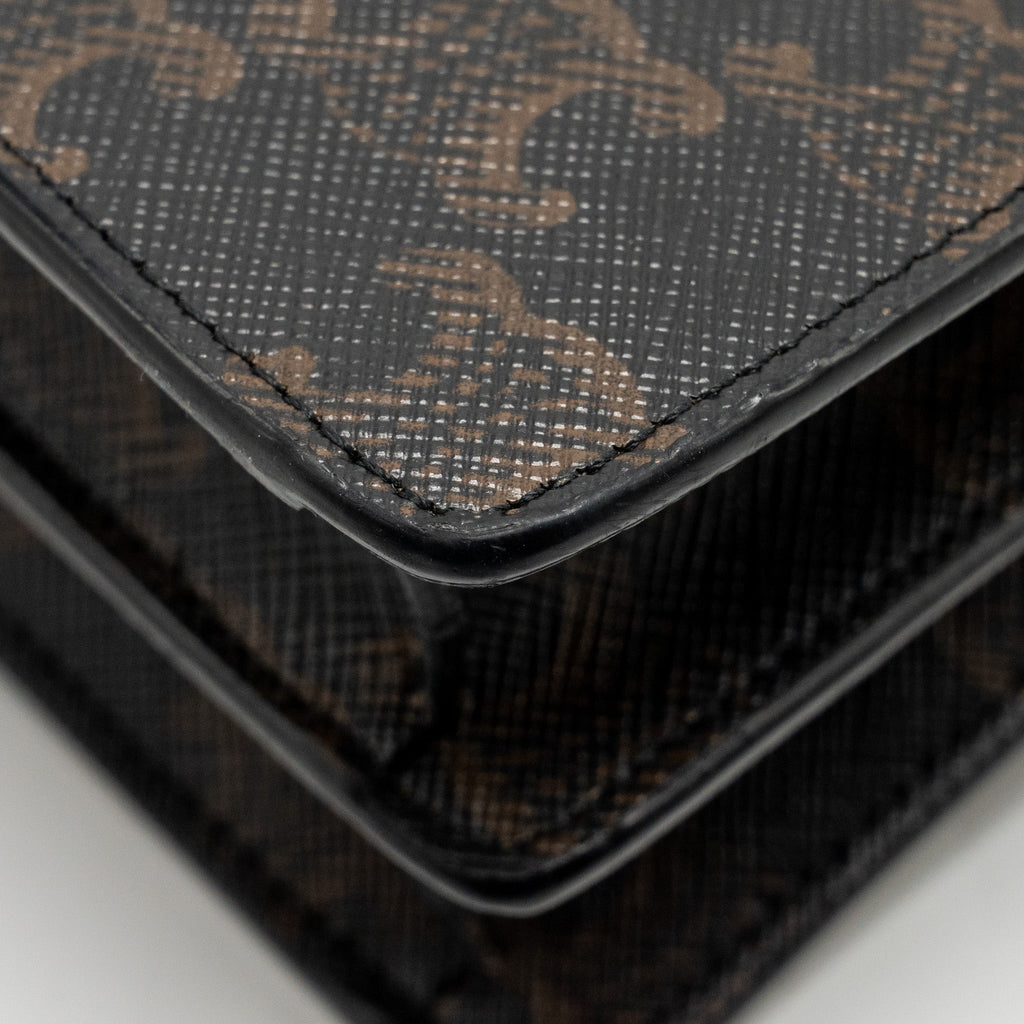 CELINE WALLET ON STRAP TRIOMPHE CANVAS /SMOOTH LAMBSKIN TAN GHW