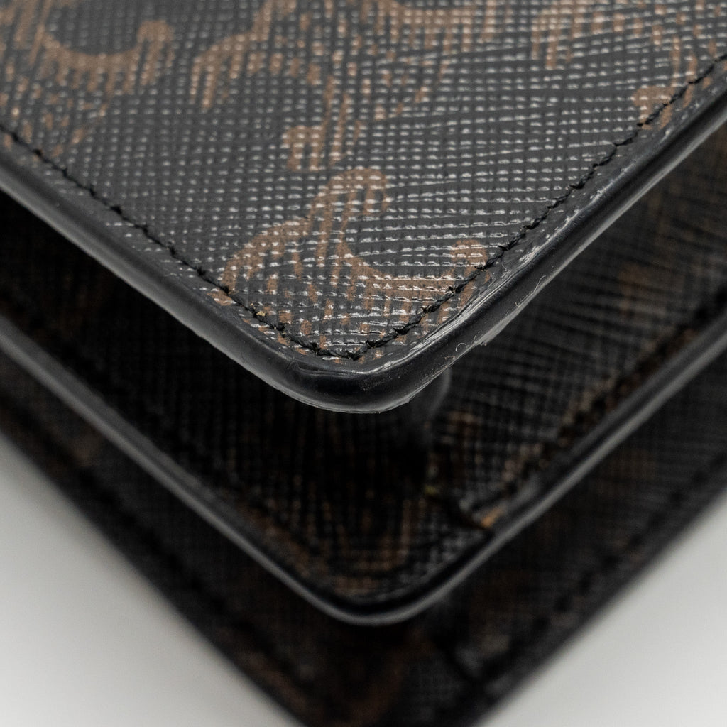 CELINE WALLET ON STRAP TRIOMPHE CANVAS /SMOOTH LAMBSKIN TAN GHW