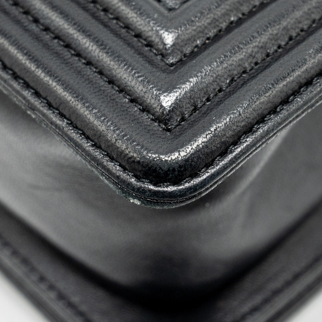 CHANEL SMALL BOY BAG LAMBSKIN BLACK GHW