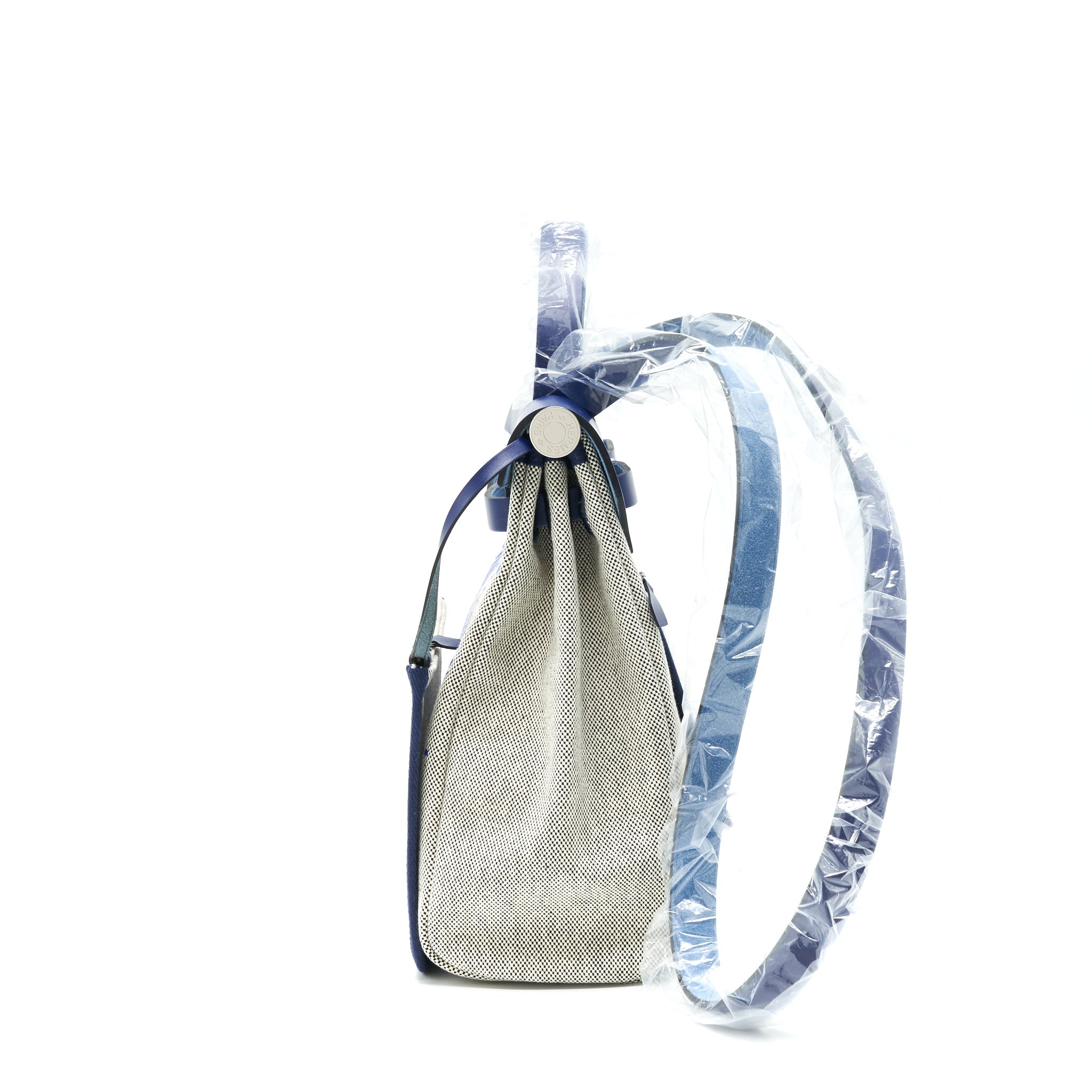 HERMES HERBAG ZIP 31 RETOURNE BAG BLUE DE FRANCE/ ECRU