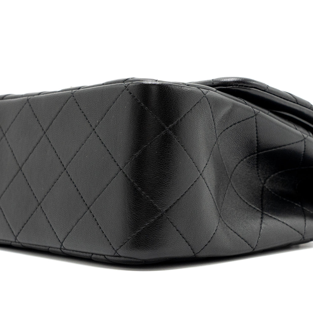 CHANEL JUMBO CLASSIC DOUBLE FLAP BAG LAMBSKIN BLACK SHW