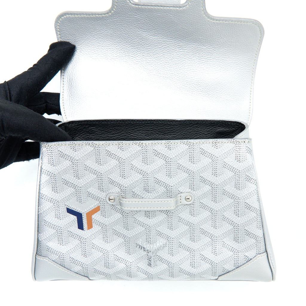 GOYARD SAIGON SOUPLE MINI LIMITED EDITION CANVAS/CALFSKIN SILVER SHW