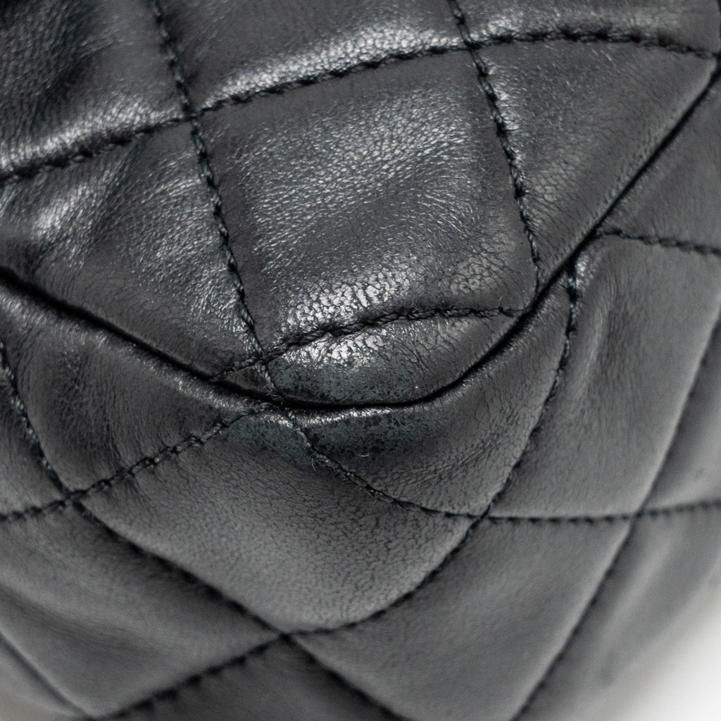 CHANEL PEARL CRUSH MINI RECTANGULAR FLAP BAG LAMBSKIN BLACK GHW