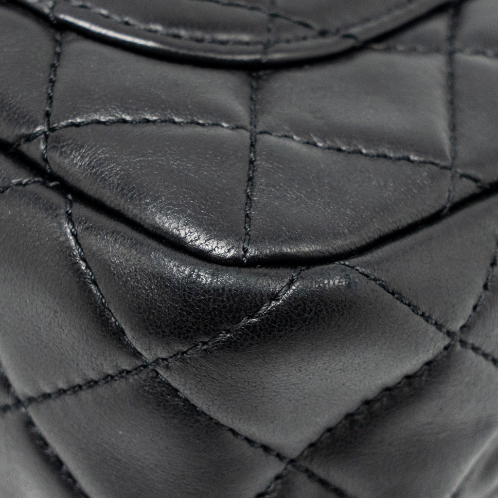 CHANEL PEARL CRUSH MINI RECTANGULAR FLAP BAG LAMBSKIN BLACK GHW