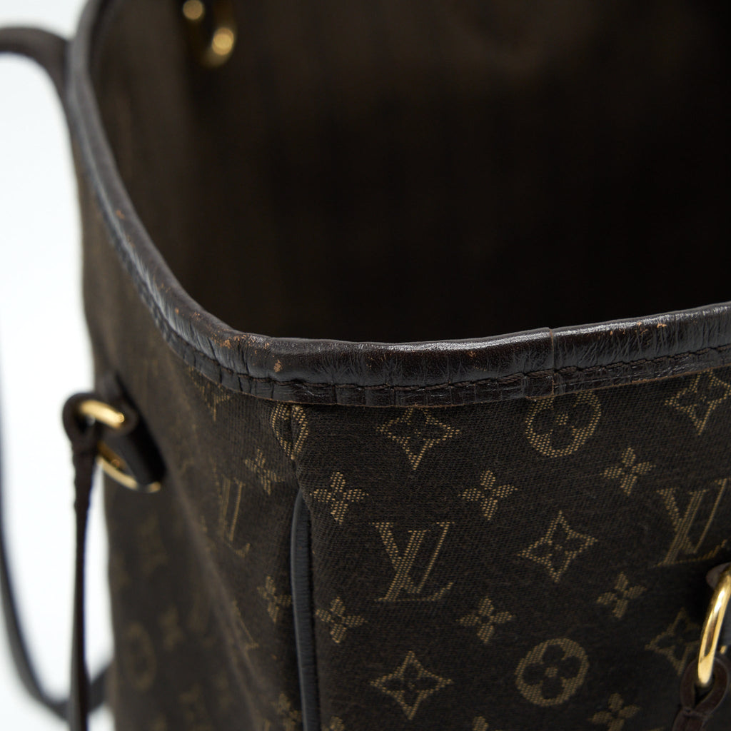 LOUIS VUITTON NEVERFULL MM MONOGRAM FABRIC DARK BROWN GHW