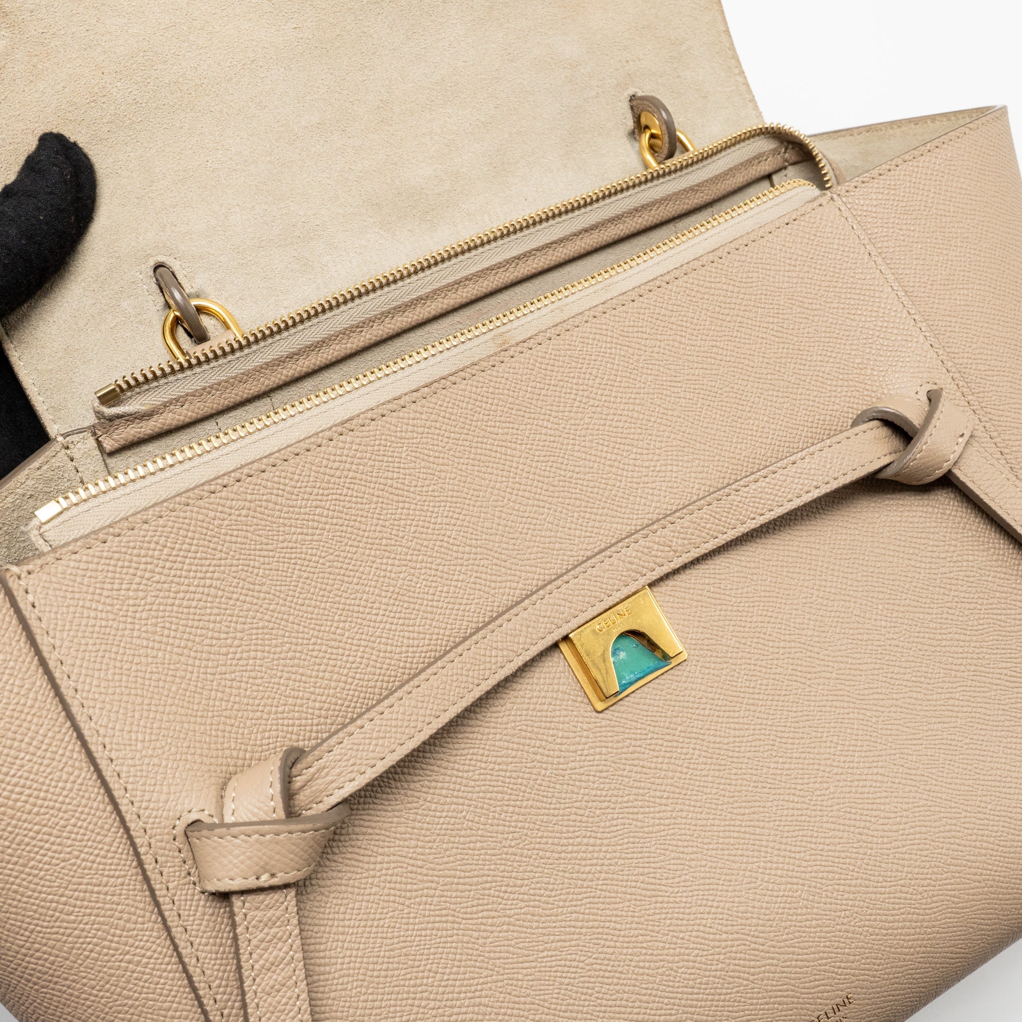 CELINE MINI BELT BAG CALFSKIN LIGHT TAUPE GHW