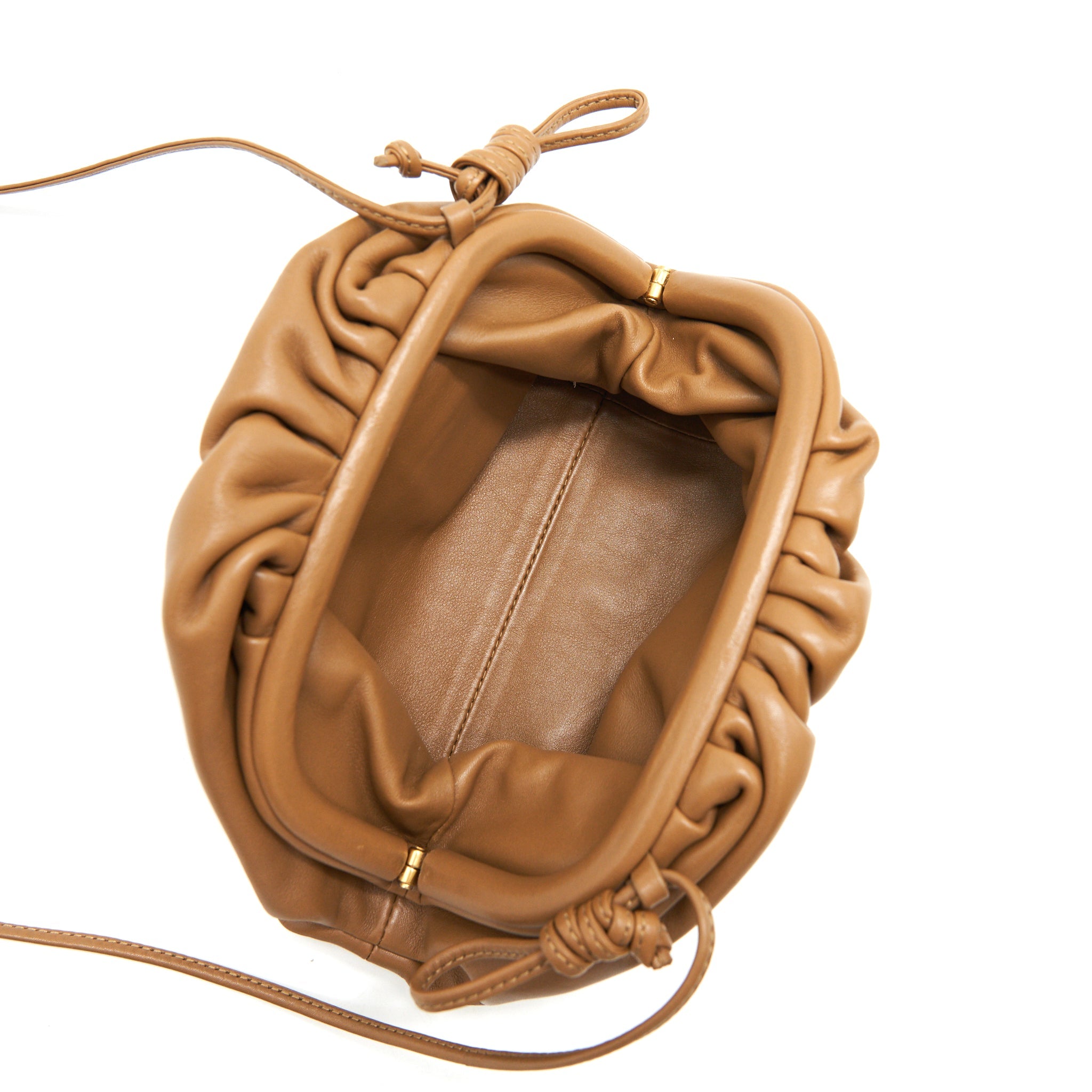BOTTEGA VENETA MINI POUCH IN CARAMEL