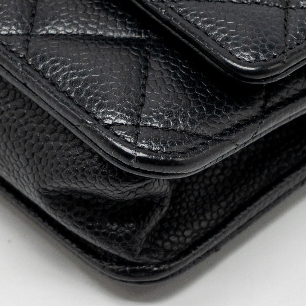 CHANEL CLASSIC WALLET ON CHAIN CAVIAR BLACK GHW