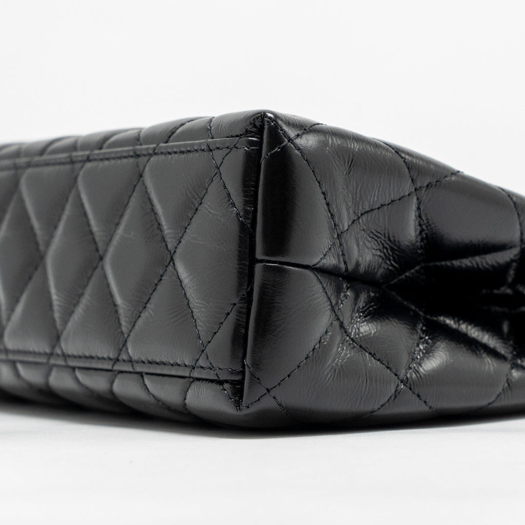 CHANEL MINI KELLY SHOPPING TOTE BAG CALFSKIN BLACK GHW (MICROCHIP)