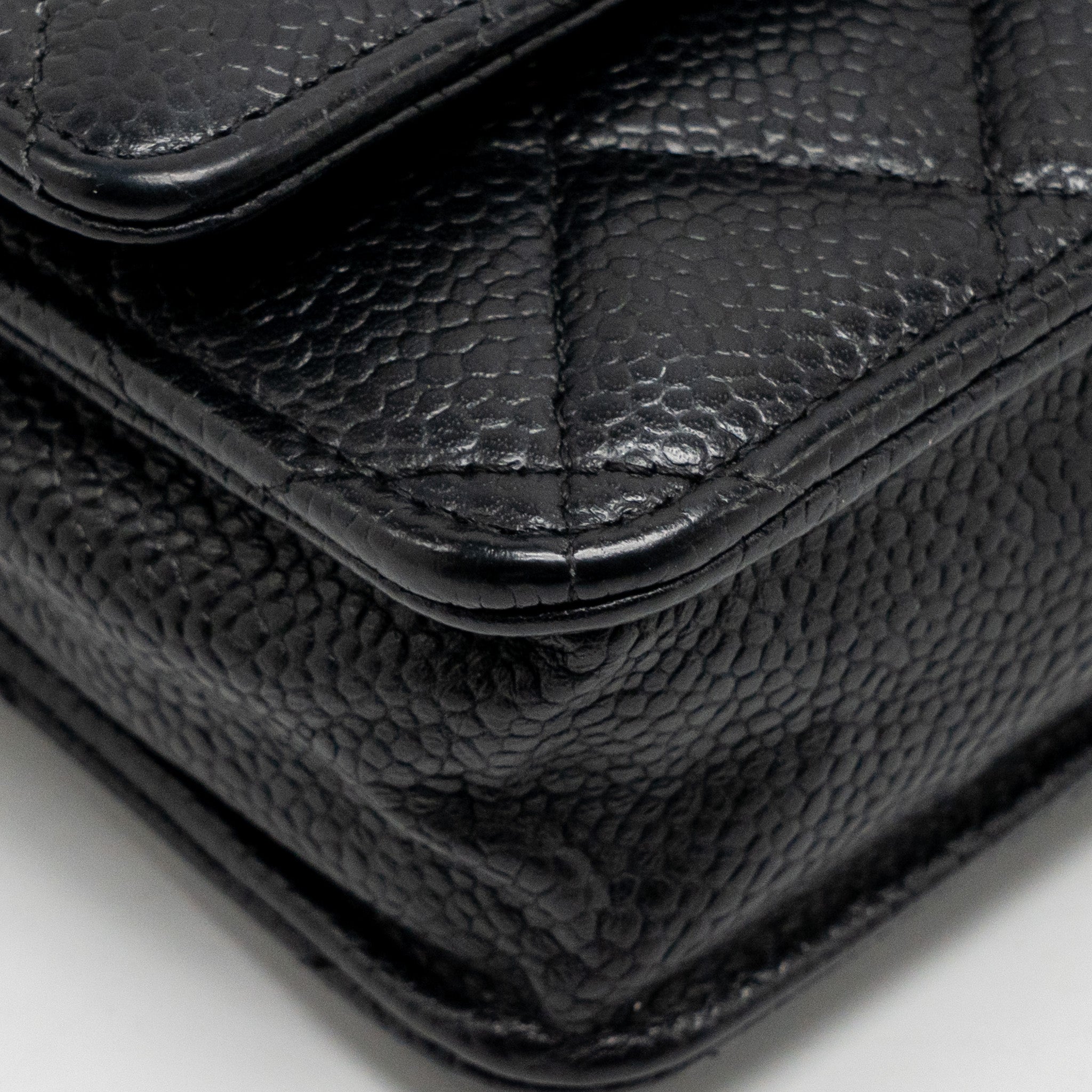 CHANEL CLASSIC WALLET ON CHAIN CAVIAR BLACK GHW