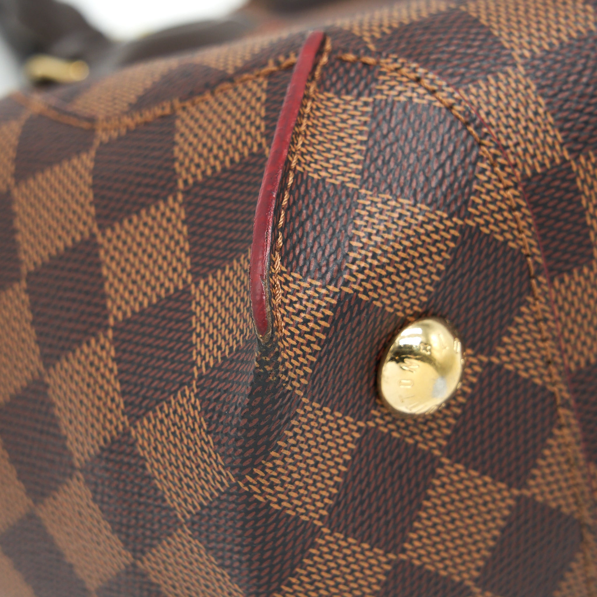 LOUIS VUITTON TOP HANDLE TOTE BAG WITH STRAP DAMIER EBENE/RED GHW