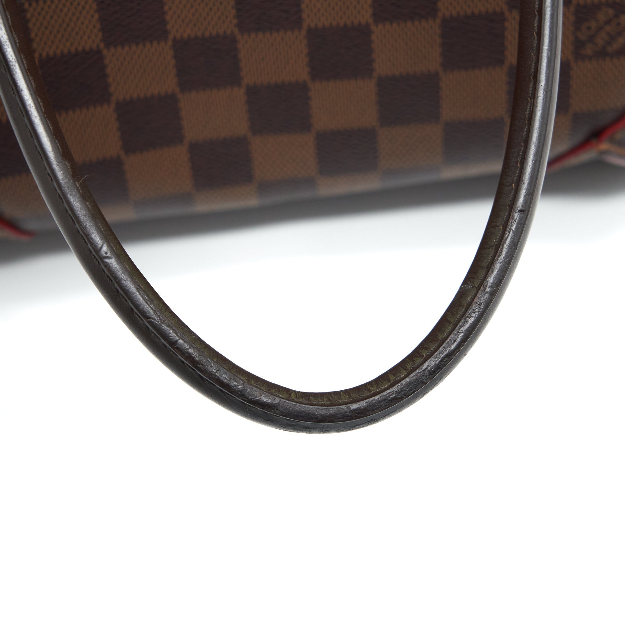 LOUIS VUITTON TOP HANDLE TOTE BAG WITH STRAP DAMIER EBENE/RED GHW