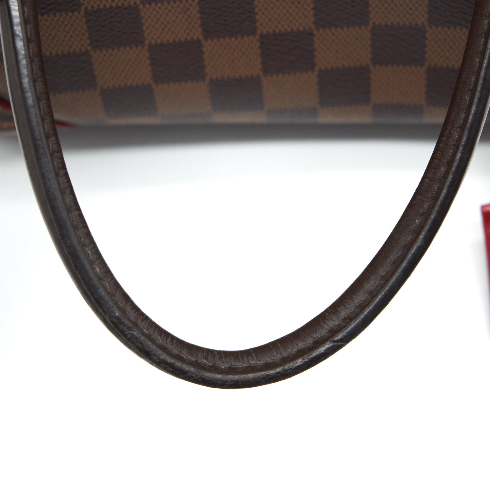 LOUIS VUITTON TOP HANDLE TOTE BAG WITH STRAP DAMIER EBENE/RED GHW