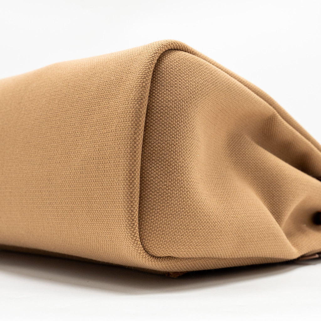 HERMES HERBAG 31 ZIP BAG CANVAS/VACHE HUNTER CHAI / FAUVE GHW