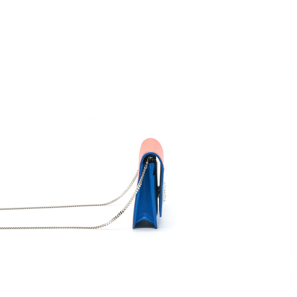 FENDI MONSTER WALLET ON CHAIN ORANGE/ BLUE