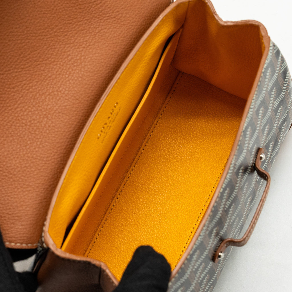 GOYARD MINI SAIGON BAG GOYARDINE CANVAS/CALFSKIN TAN/BLACK SHW
