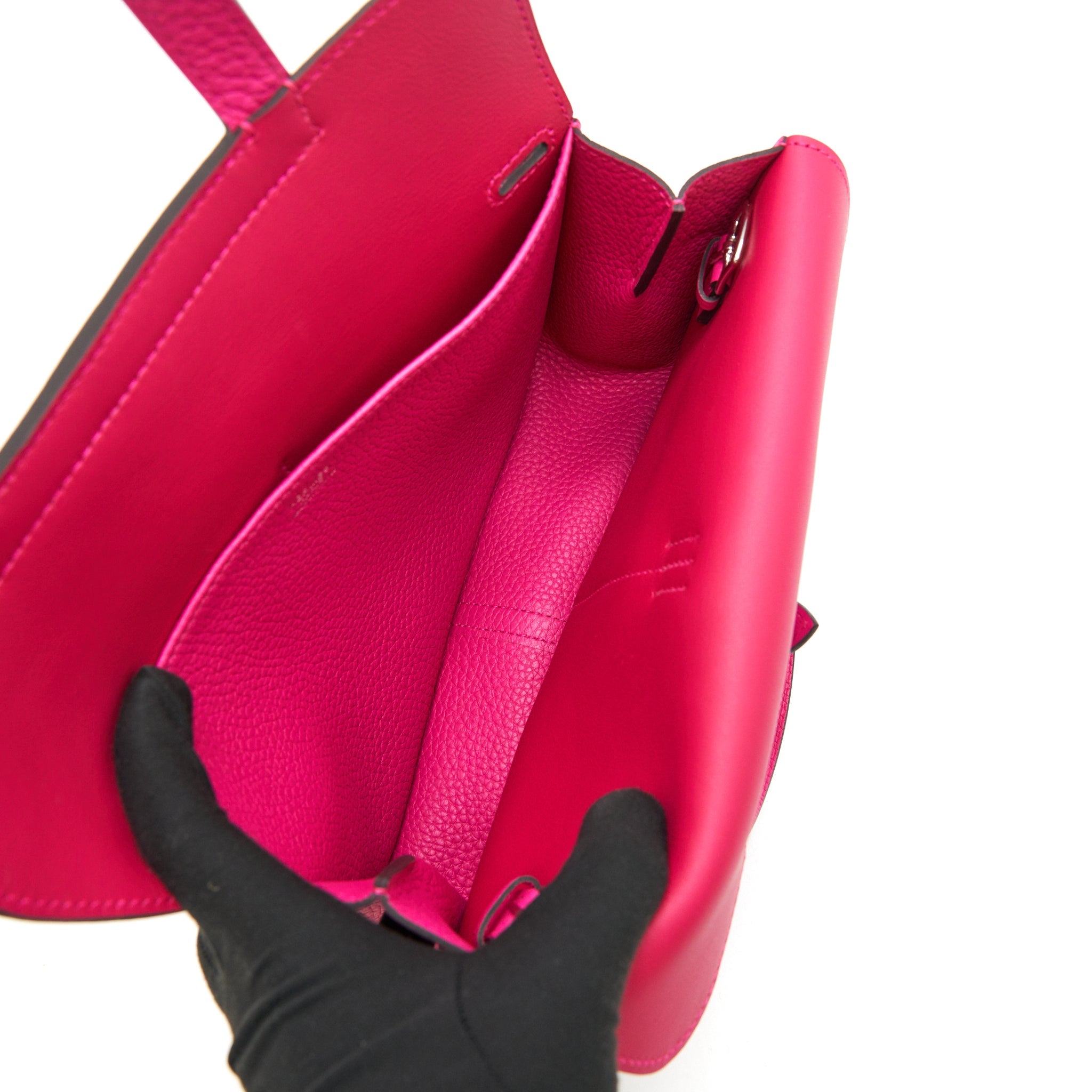 HERMES HALZAN 25 BAG ROSE SHOCKING/ FRAMBOISE