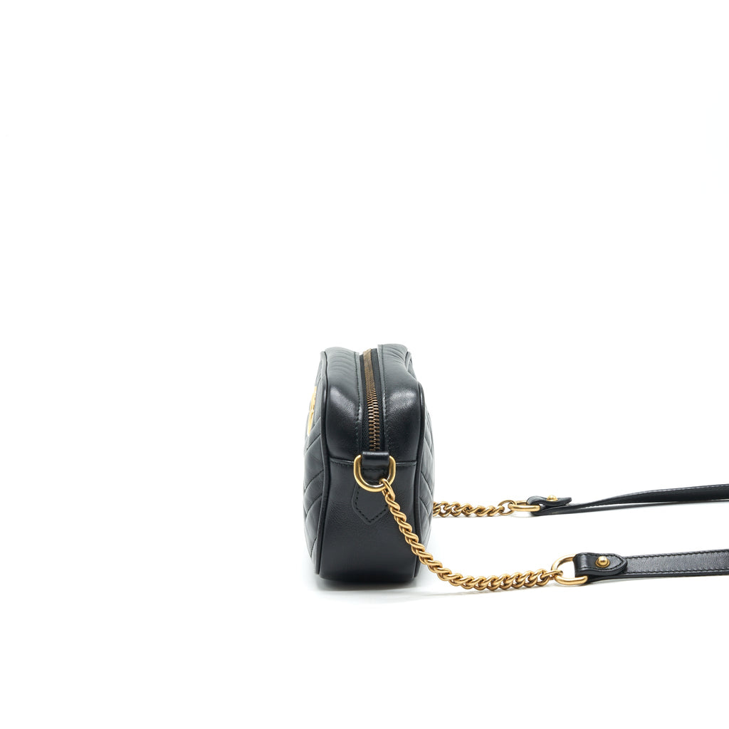 GUCCI GG MARMONT MINI CAMERA BAG BLACK GHW
