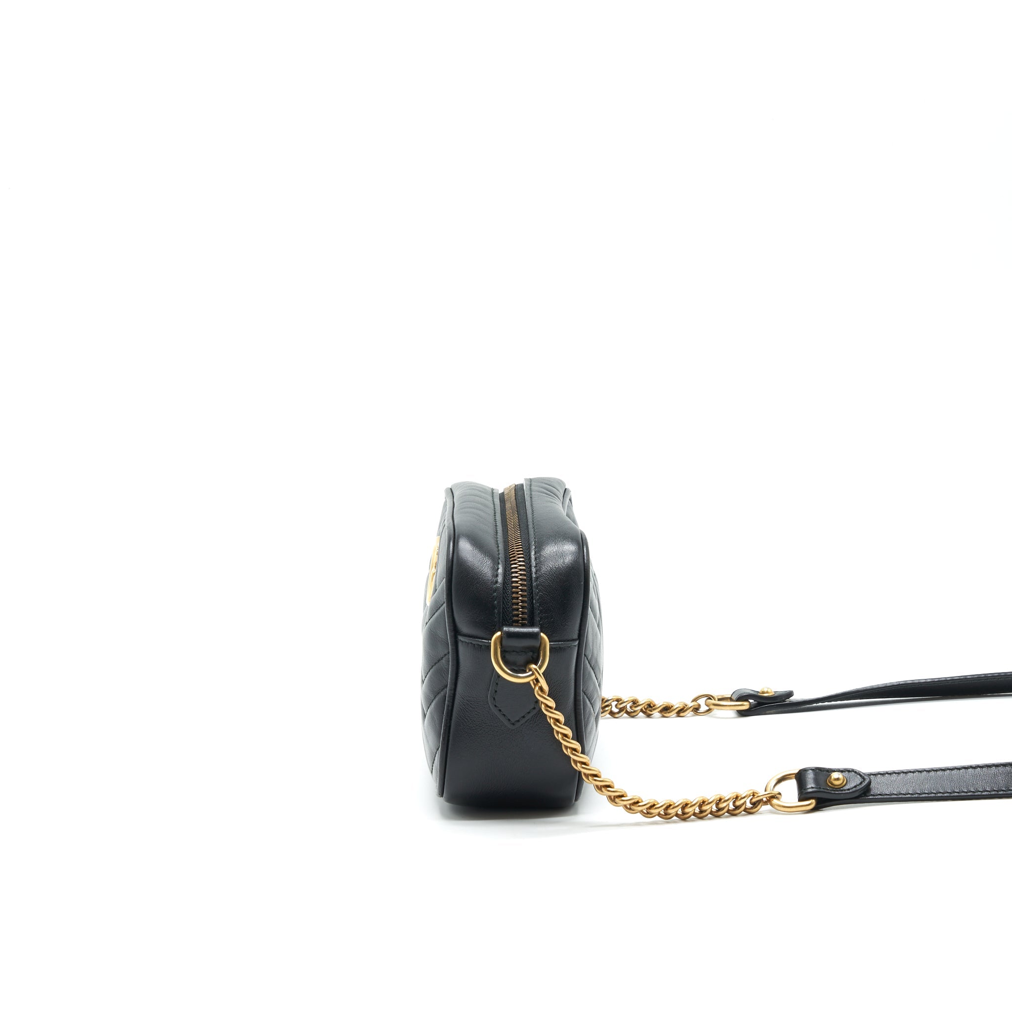 GUCCI GG MARMONT MINI CAMERA BAG BLACK GHW