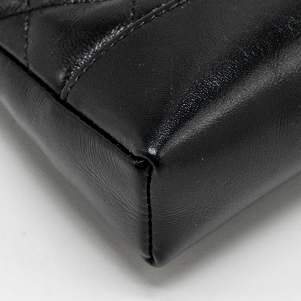 CHANEL MINI 31 CLUTCH WITH CHAIN SHINY LAMBSKIN BLACK LGHW (MICROCHIP)