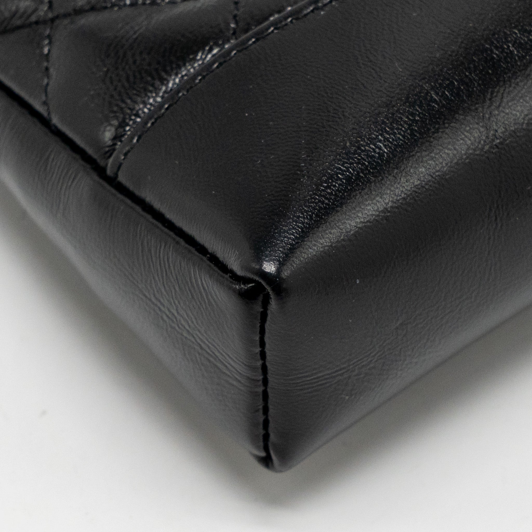 CHANEL MINI 31 CLUTCH WITH CHAIN SHINY LAMBSKIN BLACK LGHW (MICROCHIP)