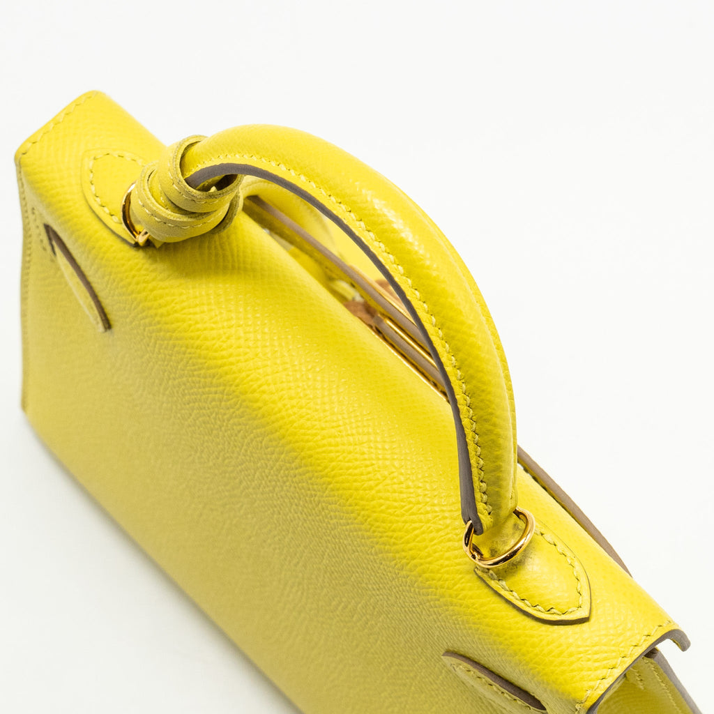 HERMES MINI KELLY II EPSOM 9R LIME GHW