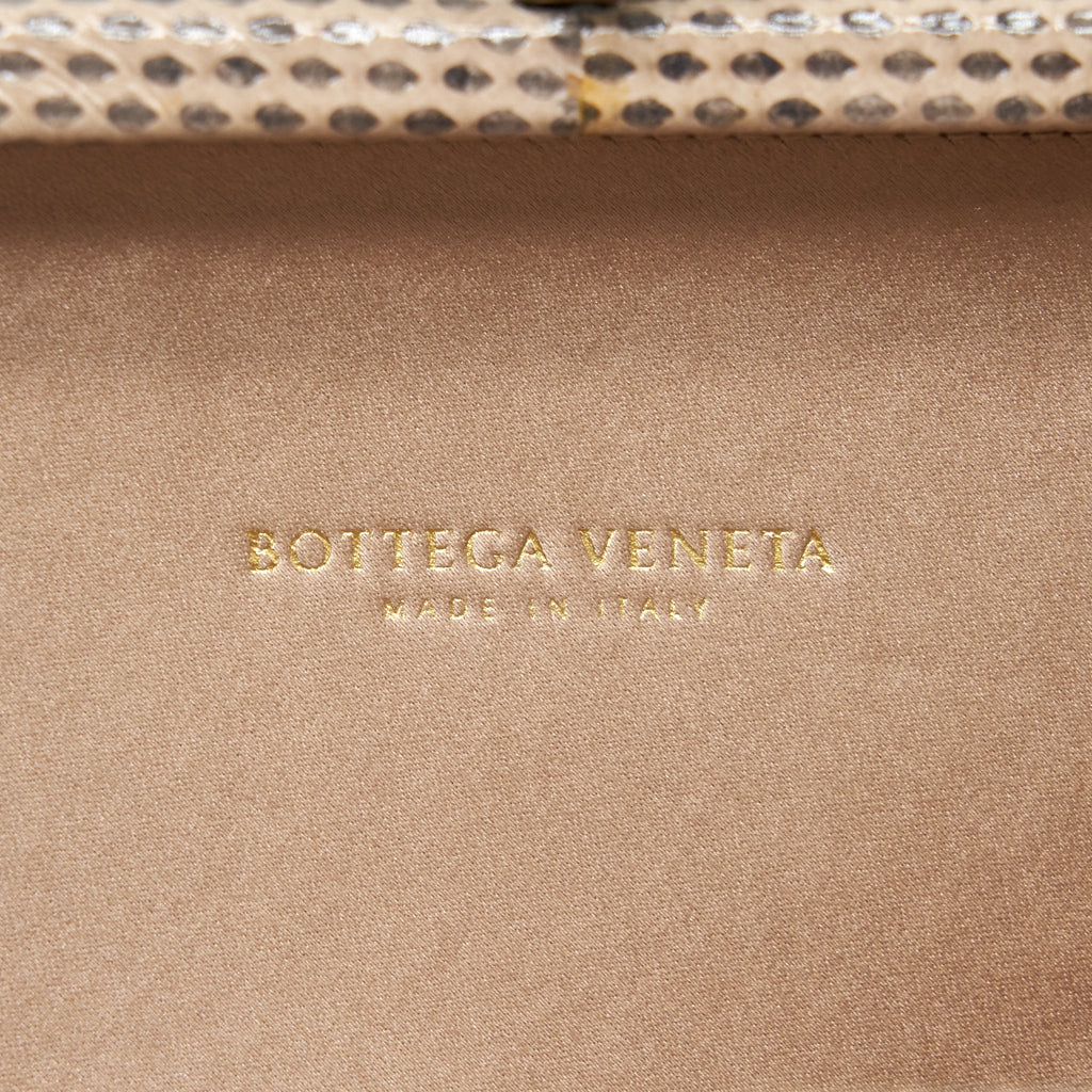BOTTEGA VENETA STRETCH KNOT CLUTCH BEIGE/ LIGHT BROWN