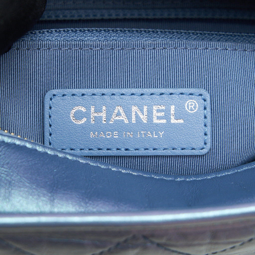 CHANEL SMALL GABRIELLE HOBO BAG IRIDESCENT BLUE