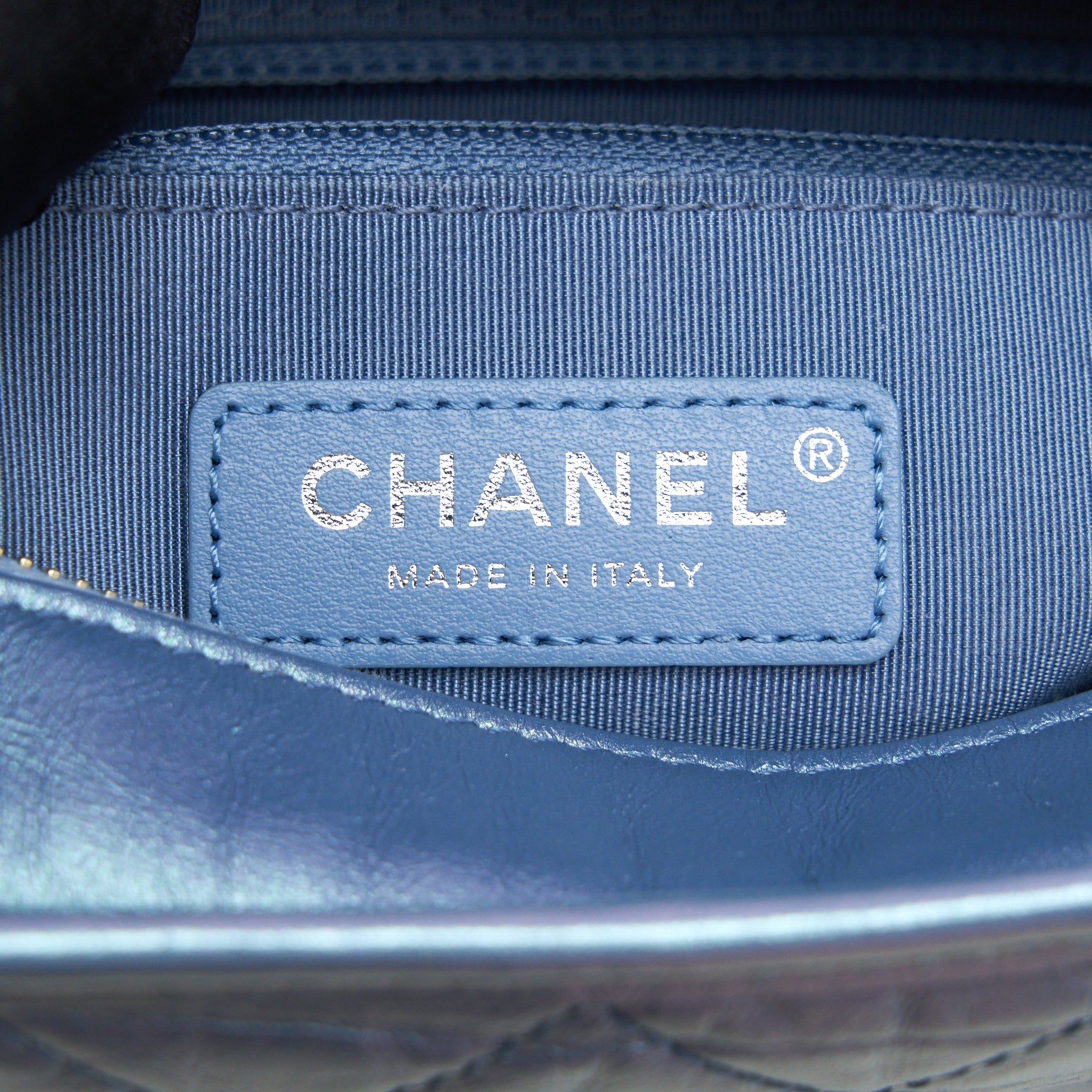 CHANEL SMALL GABRIELLE HOBO BAG IRIDESCENT BLUE