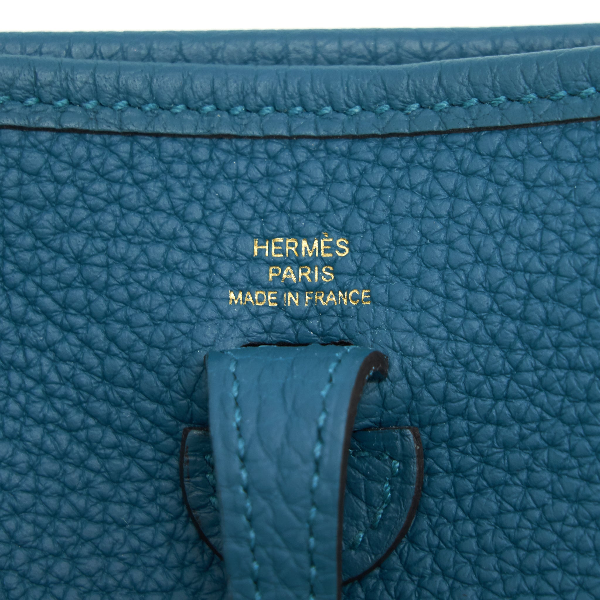 HERMES MINI EVELYNE W0 VERT BOSPHORE GHW