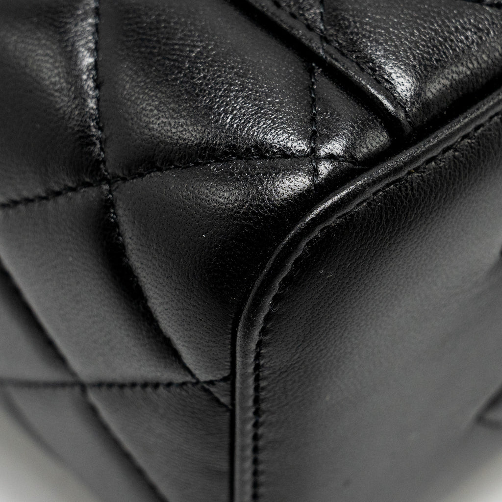 CHANEL PEARL CRUSH LONG VANITY CASE LAMBSKIN BLACK GHW (MICROCHIP)