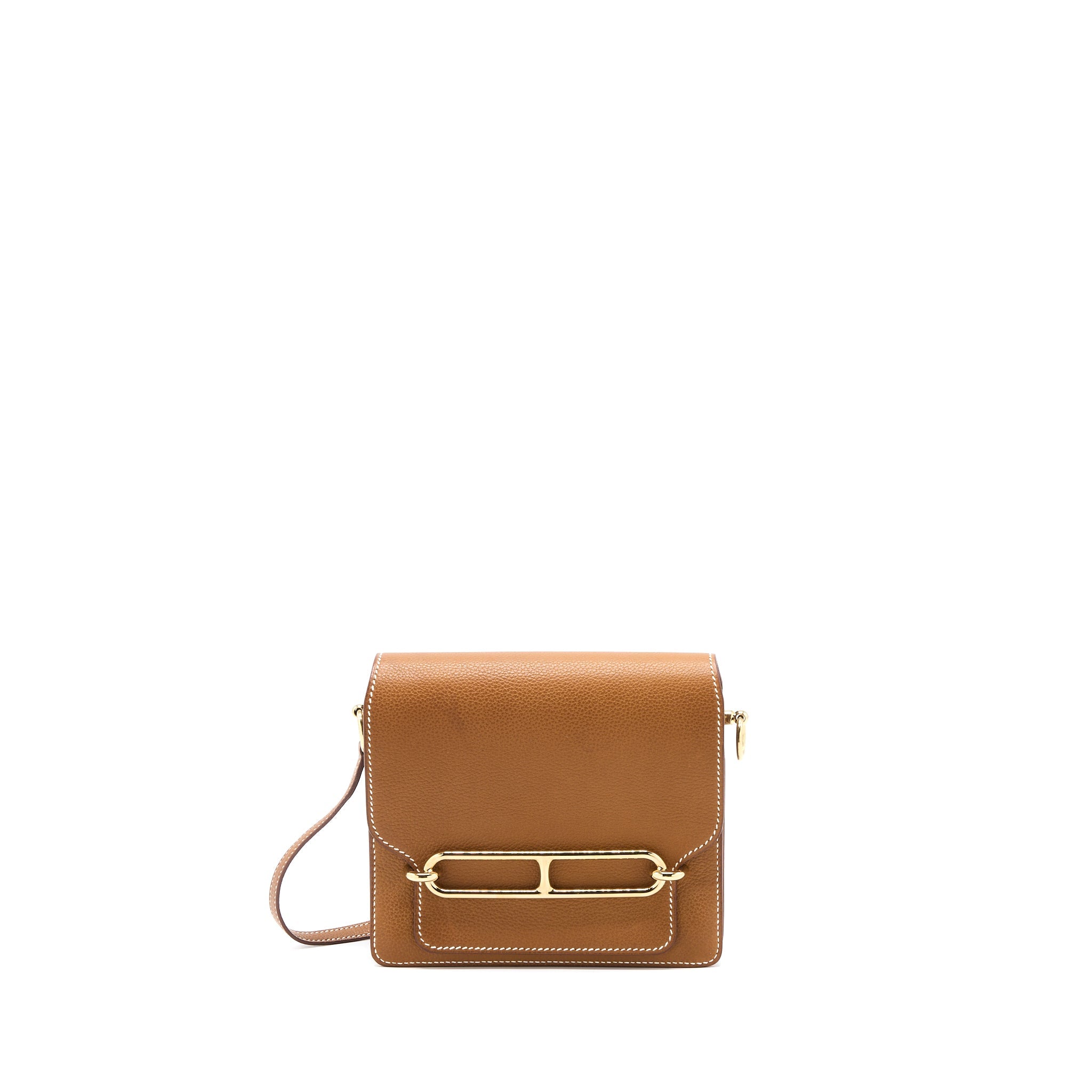 HERMES MINI ROULIS BARENIA FAUBOURG 34 FAUVE GHW