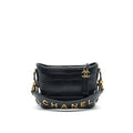 CHANEL SMALL GABRIELLE HOBO BAG CROCODILE EMBOSSED CALFSKIN BLACK
