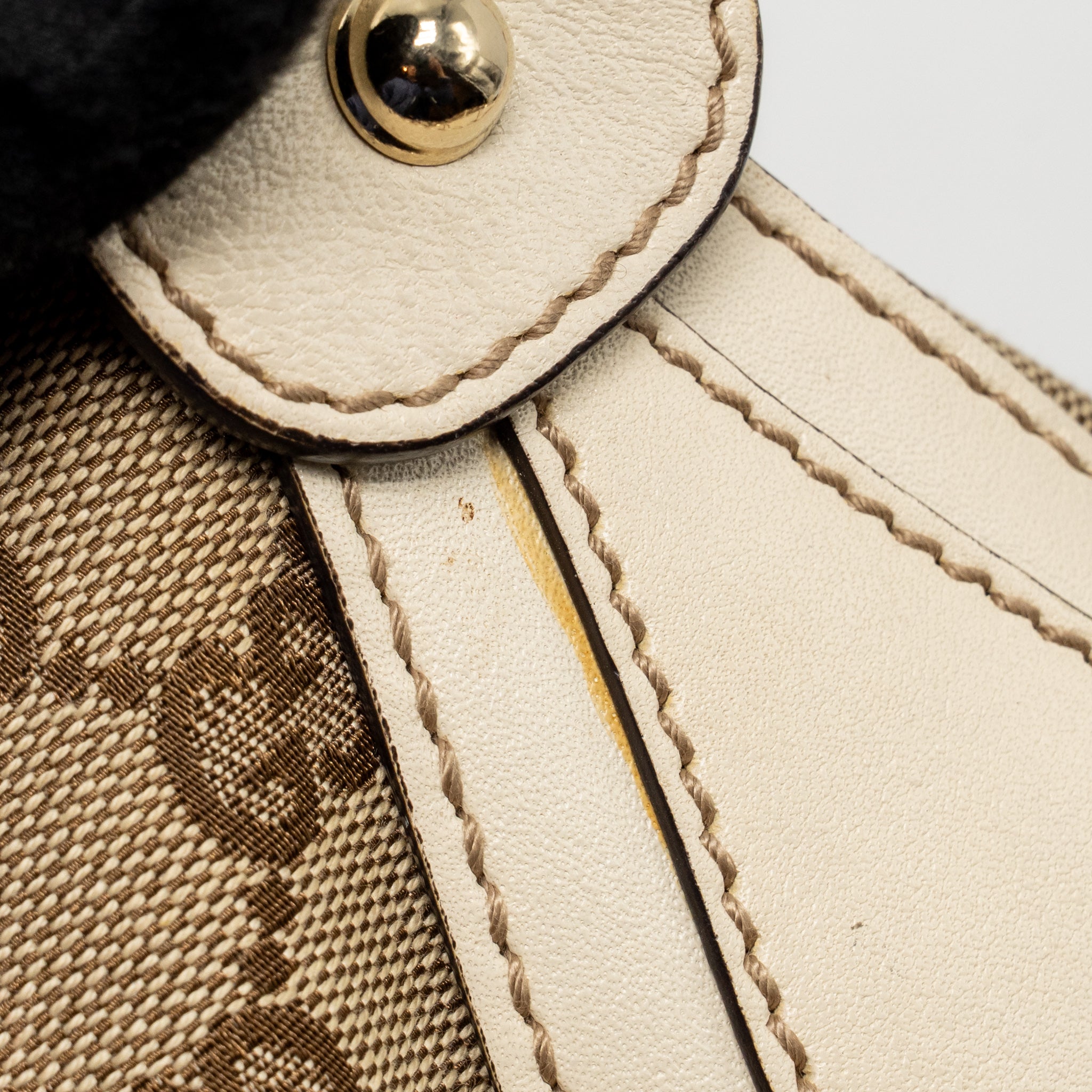 GUCCI PELHAM HOBO BAG GG CANVAS / LEATHER BEIGE/WHITE LGHW