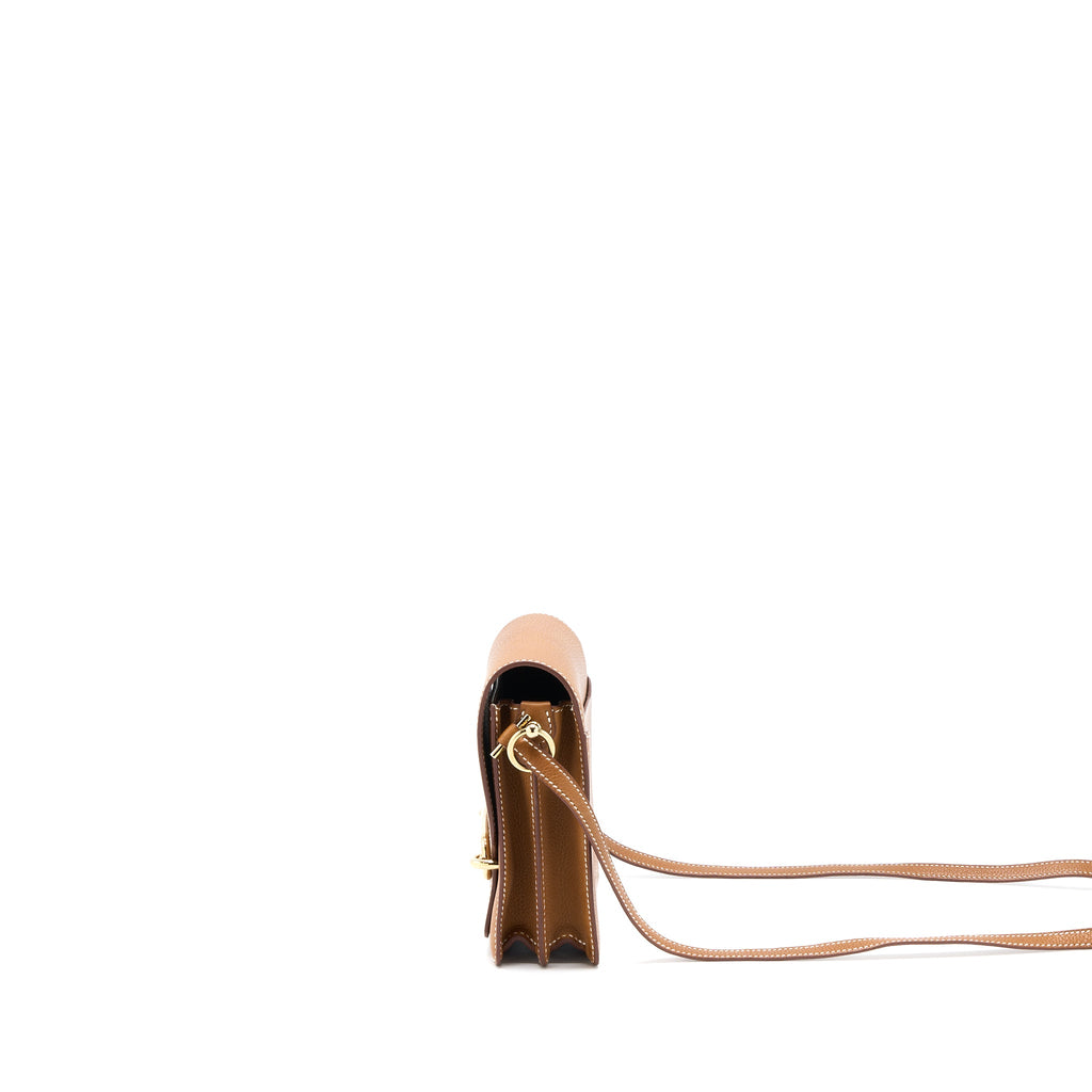 HERMES MINI ROULIS BARENIA FAUBOURG 34 FAUVE GHW