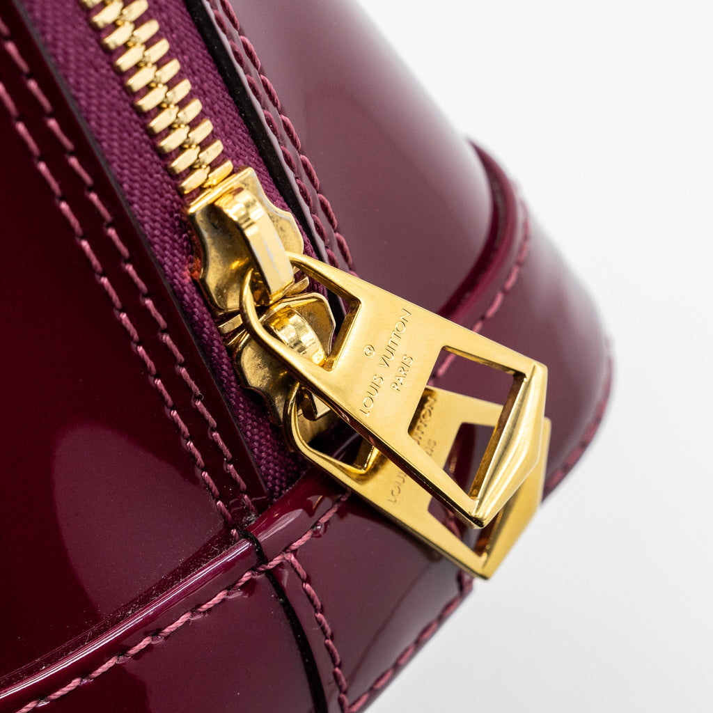 LOUIS VUITTON ALMA BB VERNI MIROIR PATENT DARK PINK GHW