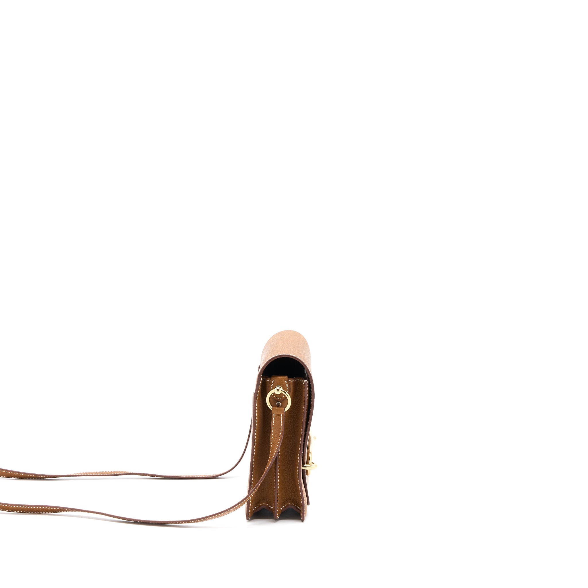 HERMES MINI ROULIS BARENIA FAUBOURG 34 FAUVE GHW