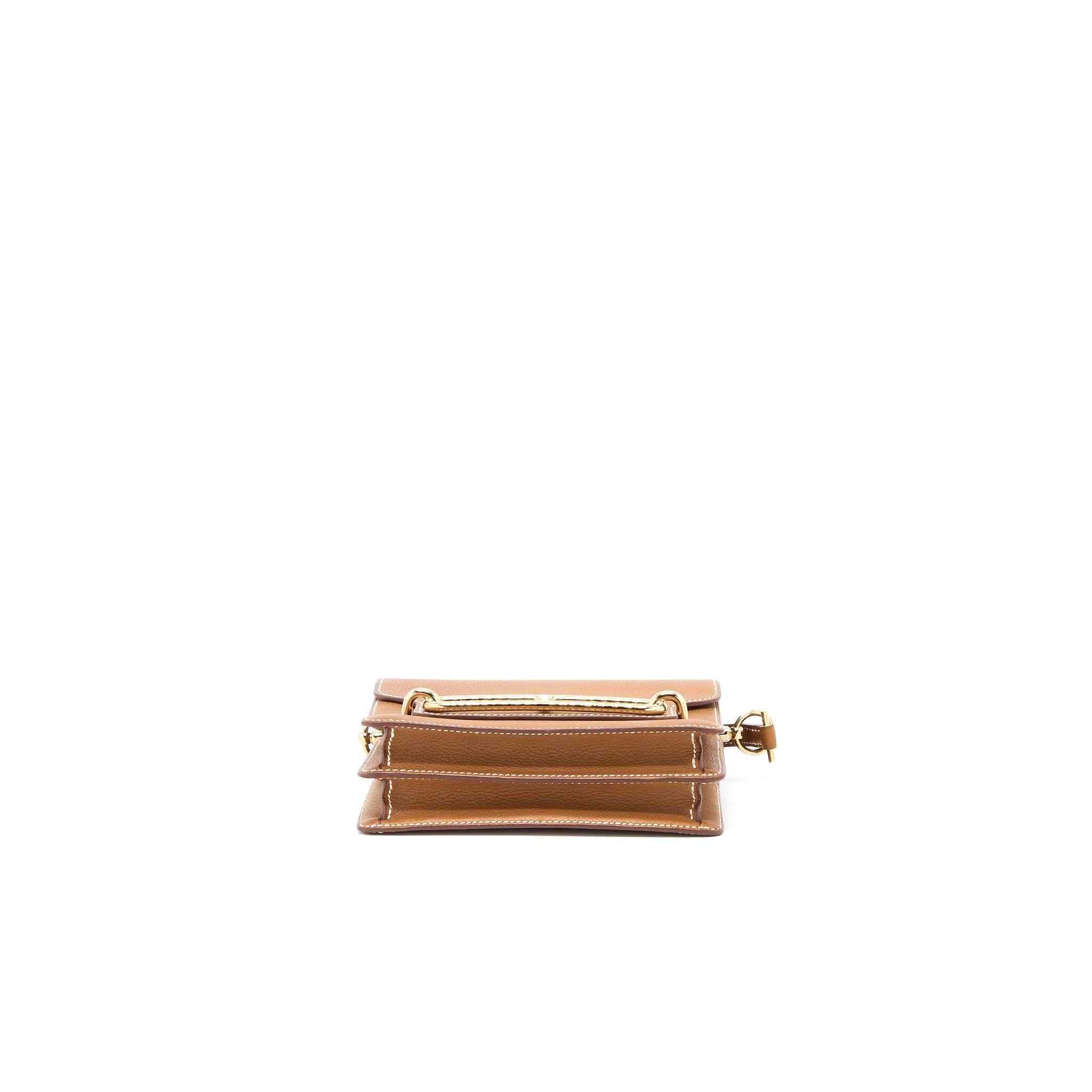 HERMES MINI ROULIS BARENIA FAUBOURG 34 FAUVE GHW